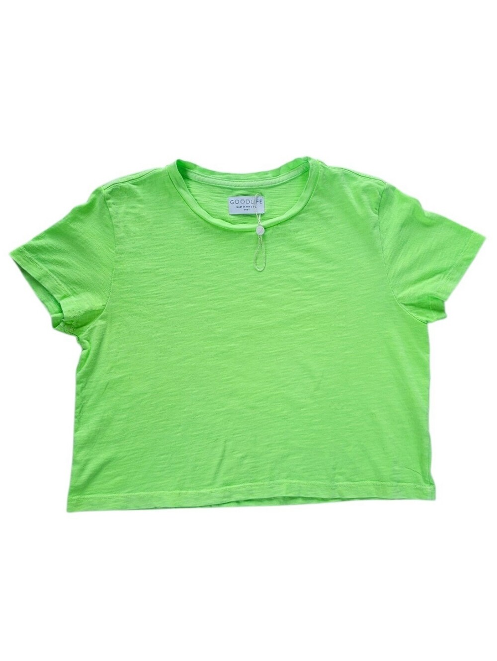 ​Goodlife 100% Cotton Neon Green Short Sleeve Tee Size Small Made in USA